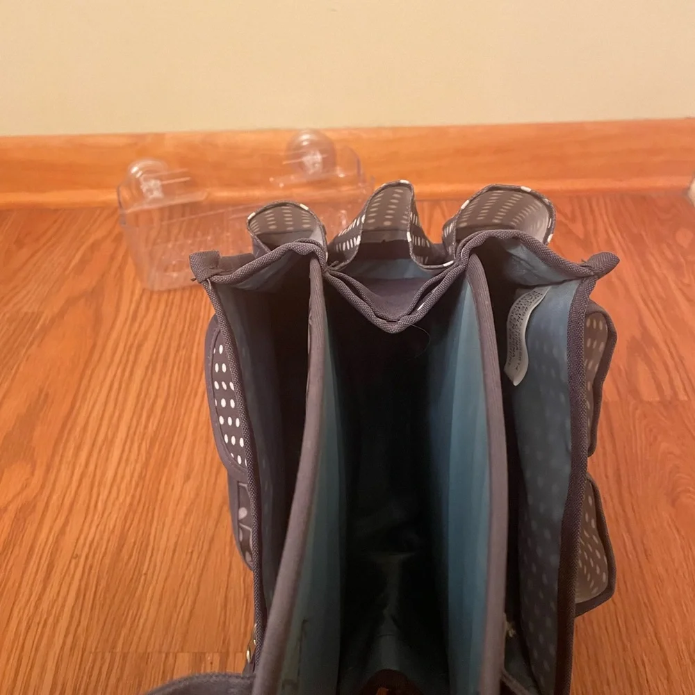 Gray Polka Dot & Floral Organizer Caddy and shower shelf bundled